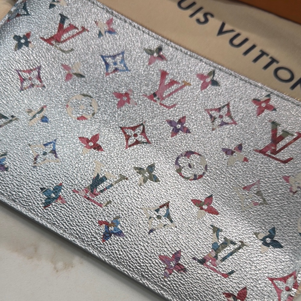 Louis Vuitton Silver Gardens Monogram Wristlet